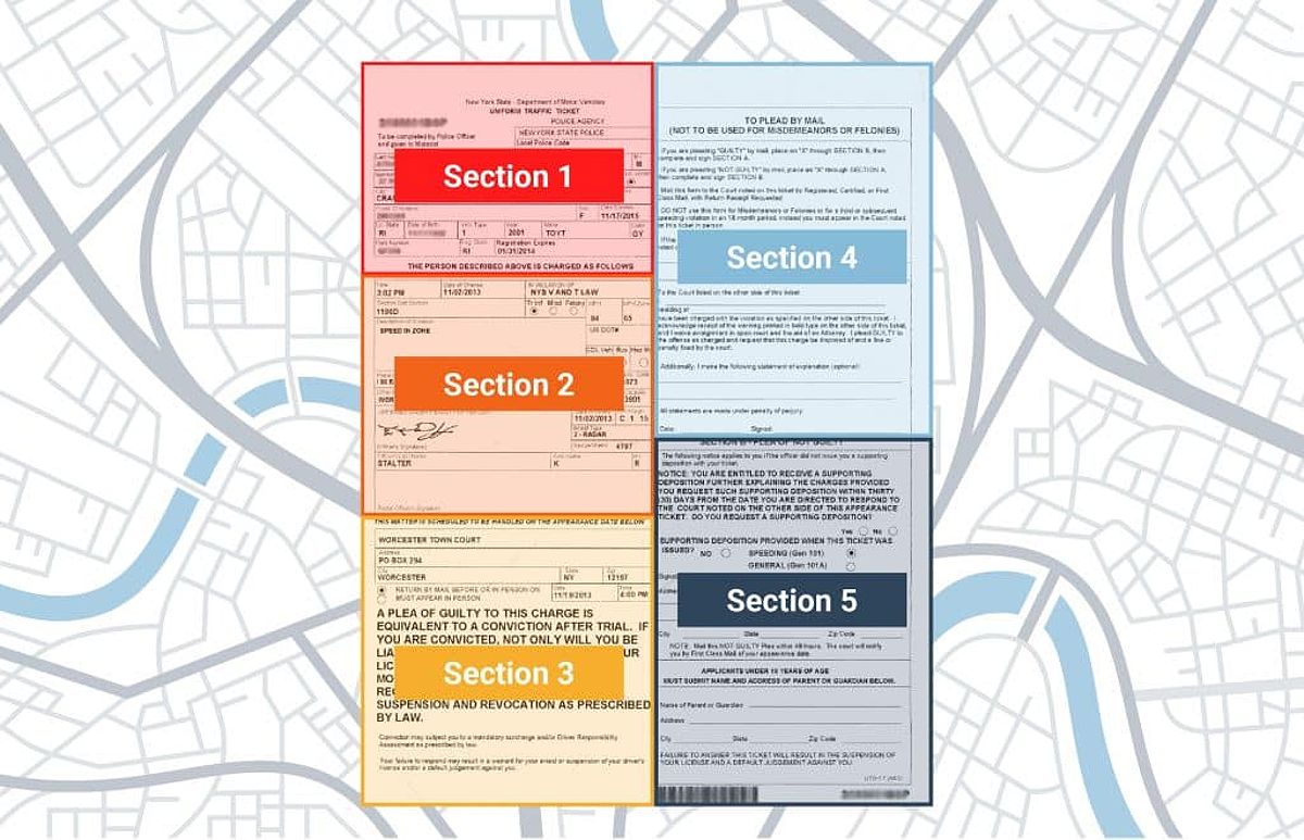 New York speeding ticket example